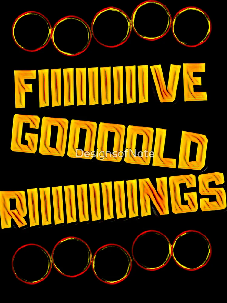Thumbnail 7 of 7, Oversized T-Shirt, Five Gold Rings Funny designed and sold by DesignsofNote.
