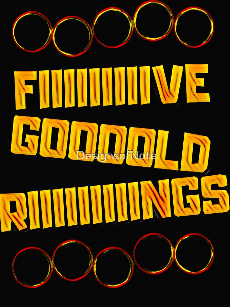 Thumbnail 4 of 4, Boxy T-Shirt, Five Gold Rings Funny designed and sold by DesignsofNote.