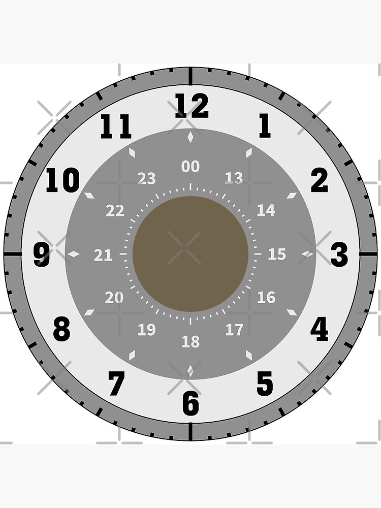 "Military Time Numbered" Clock by NOSMGraphics | Redbubble