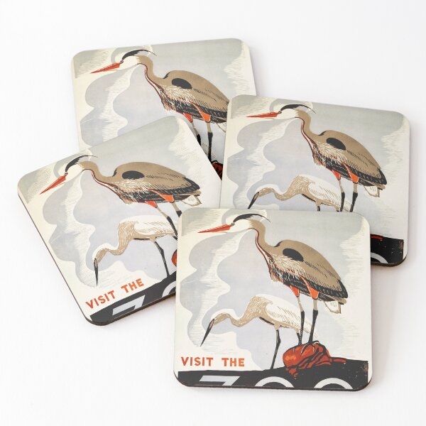 Item preview, Vintage poster - Visit the Zoo (stork version) designed and sold by DejaVuStudio.