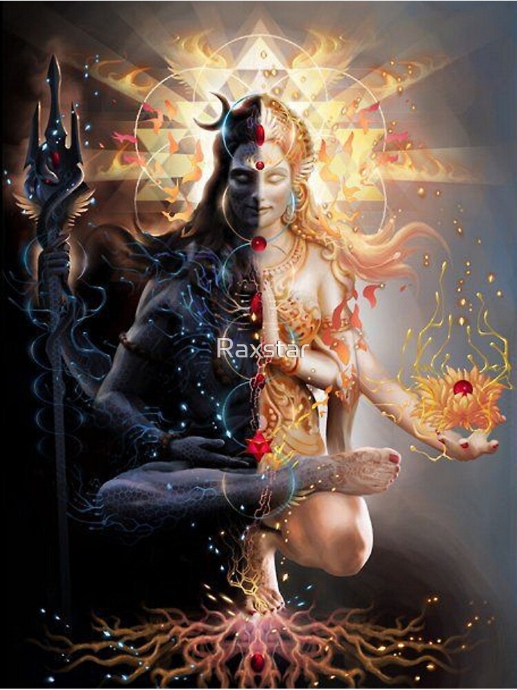 Disover Shiva and Parvati (Masculine and Feminine) Shakti Premium Matte Vertical Poster