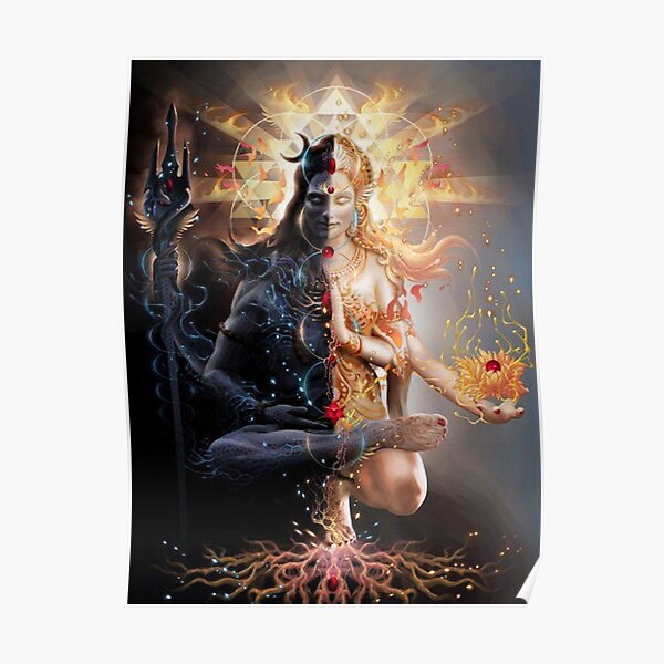 Shiva and Parvati (Masculine and Feminine) Shakti  Poster