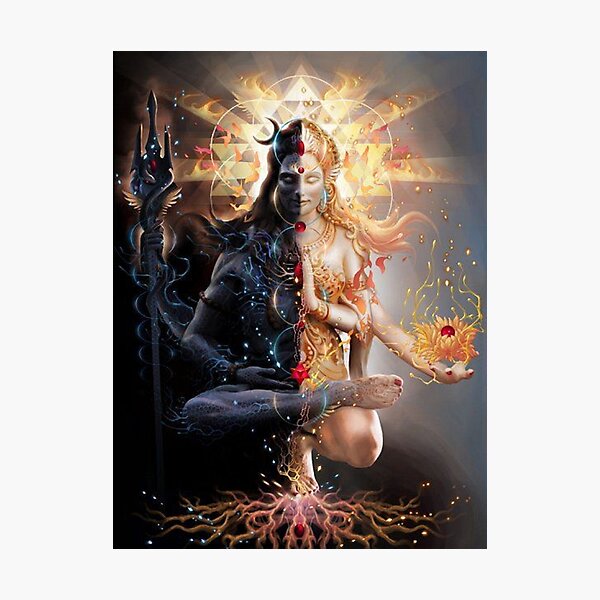 Shiva and Parvati (Masculine and Feminine) Shakti Photographic Print