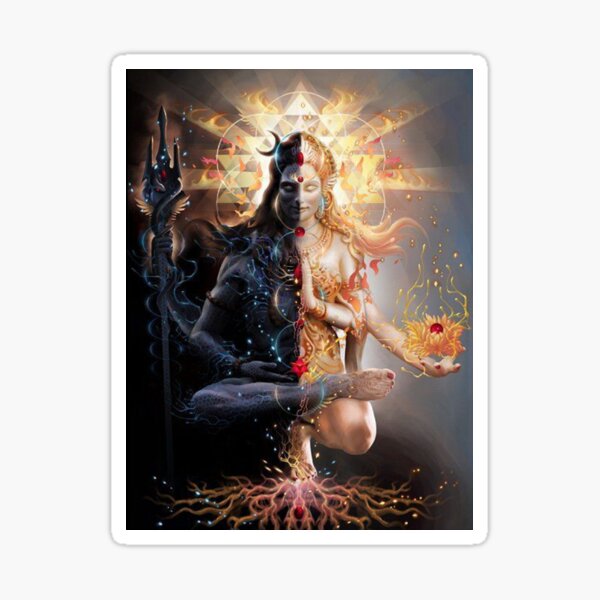 Shiva and Parvati (Masculine and Feminine) Shakti  Sticker