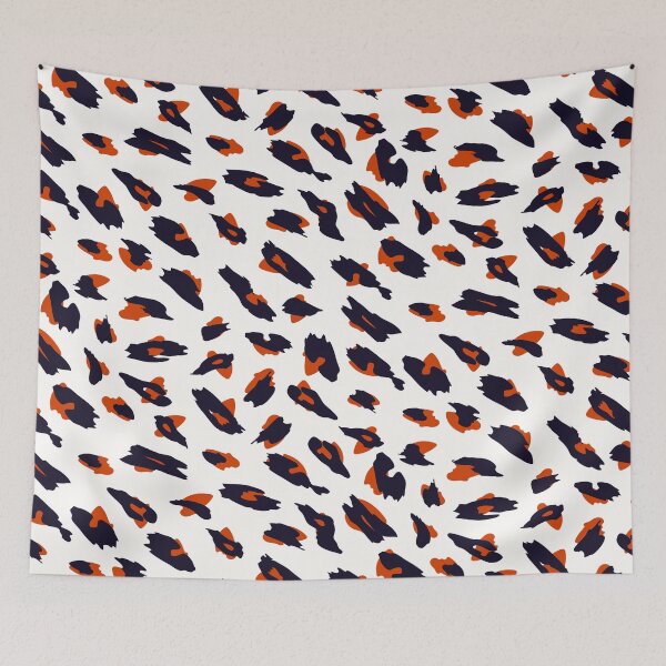 Artikelvorschau, Leopardenmuster in schwarz weiß und orange entworfen und verkauft von BrankaPD.