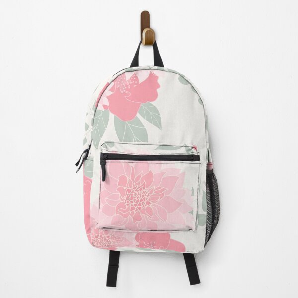 Vista previa del artículo con la obra «Dalias y flores primaverales en color rosa pastel claro», diseñado y vendido por BrankaPD.