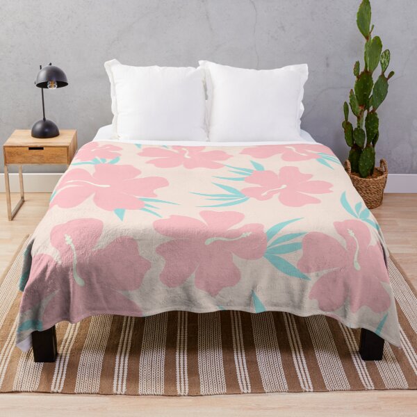 Artikelvorschau, Hibiskusblüten in erröten und babyblau Palette entworfen und verkauft von BrankaPD.
