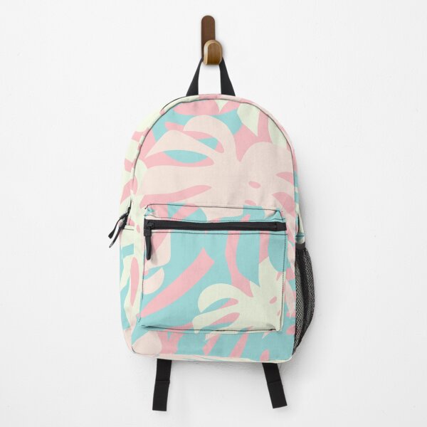 Item preview, Monstera leaf in blush and baby blue palette designed and sold by BrankaPD.