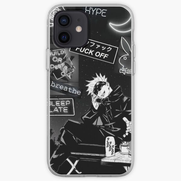 Jujutsu kaisen | Gojo Satoru | Estética en blanco y negro Funda blanda para iPhone