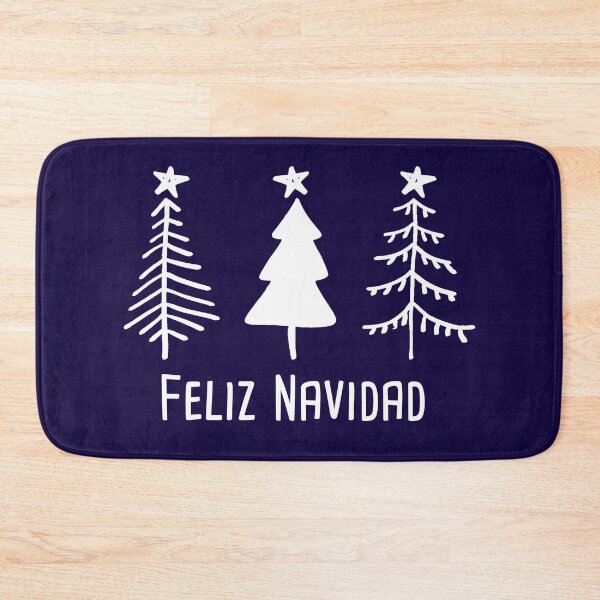 Item preview, Feliz Navidad Three Rustic Trees with Stars for simple Christmas, Holidays, Winter designed and sold by Rabbitti.