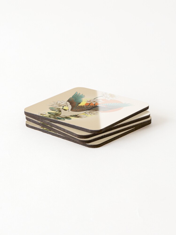 Thumbnail 4 of 5, Coasters (Set of 4), Crane dance designed and sold by Ruta.