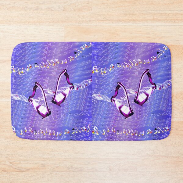 Item preview, Purple Harps and abstract music on lilac designed and sold by Only1helen.