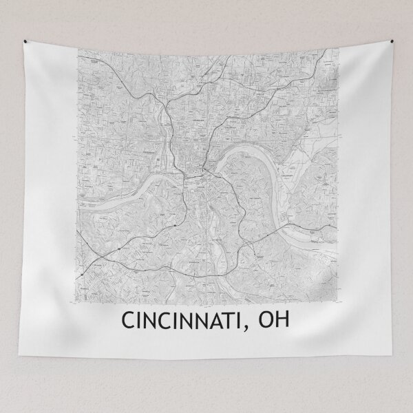 Item preview, Cincinnati, OH Quad Topographical Map Black & White designed and sold by PGHPhotoCo.