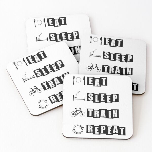 Item preview, Eat, Sleep, Train, Repeat for Cycling - white designed and sold by BusyMonkeys.