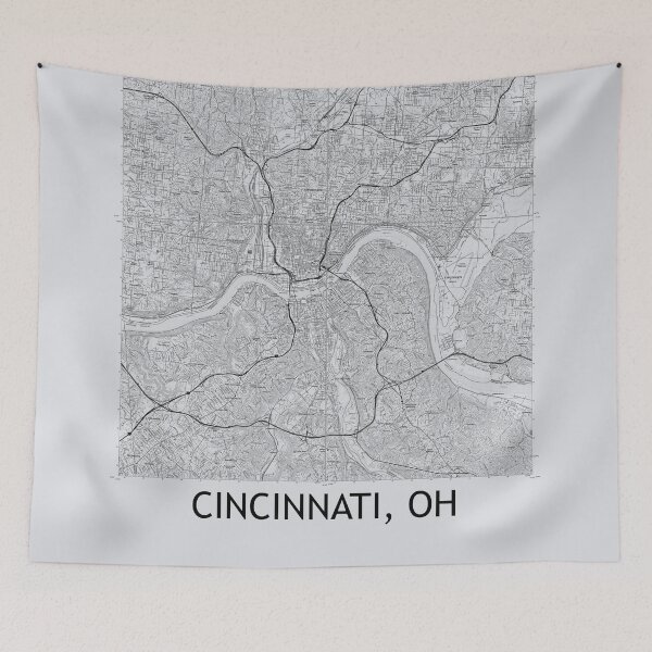 Item preview, Cincinnati, OH Quad Topographical Map Grey designed and sold by PGHPhotoCo.