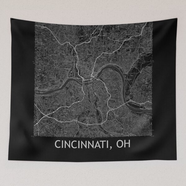 Item preview, Cincinnati, OH Quad Topographical Map Black designed and sold by PGHPhotoCo.