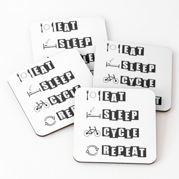 Item preview, Eat, Sleep, Cycle, Repeat- white designed and sold by BusyMonkeys.