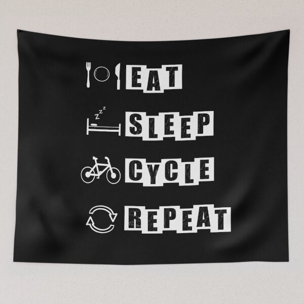 Item preview, Eat, Sleep, Cycle, Repeat- black designed and sold by BusyMonkeys.