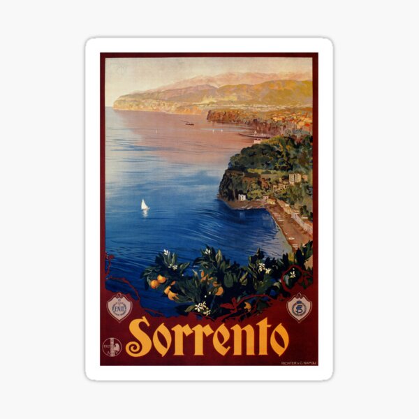Item preview, Italy Sorrento Bay of Naples vintage Italian travel advert designed and sold by aapshop.