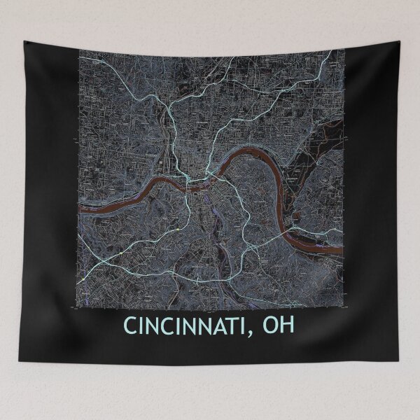 Item preview, Cincinnati, OH Quad Topographical Map Dark designed and sold by PGHPhotoCo.
