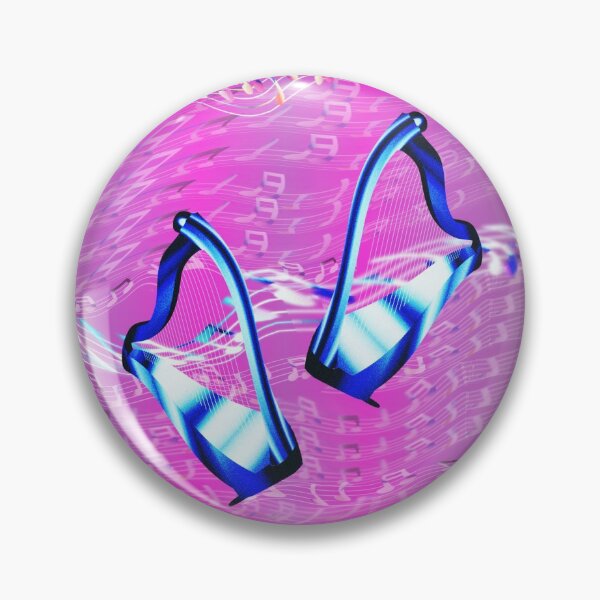 Item preview, Blue harps and abstract music on pink designed and sold by Only1helen.