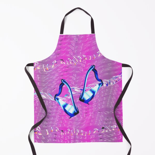 Item preview, Blue harps and abstract music on pink designed and sold by Only1helen.