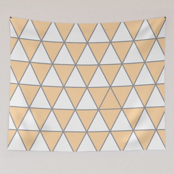 Aperçu de l'œuvre Motif triangle géométrique blanc, orange pastel et gris créée et vendue par BaronessDesign.