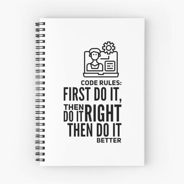 Item preview, Code Rules First Do It, Then Do It Right, Then Do It Better (black) designed and sold by Stornu2Ruedas.