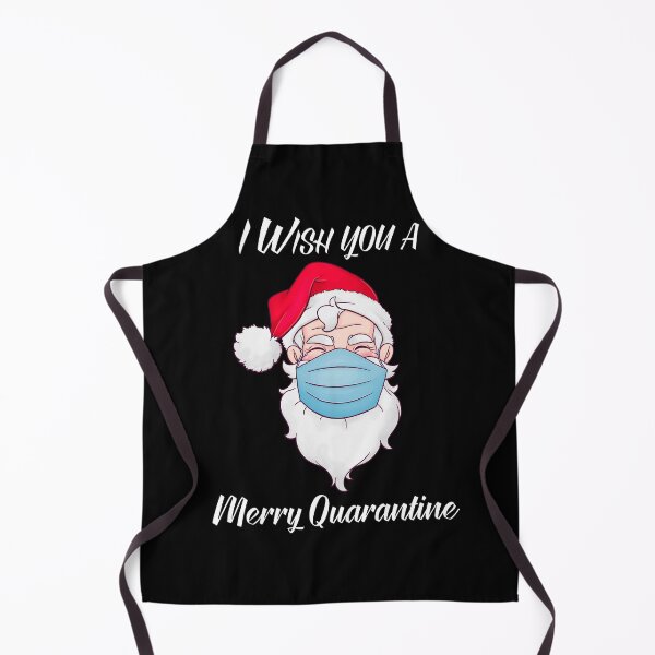 Item preview, funnySanta wearing a mask I wish you a merry quarantine 2020 Quarantined Christmas designed and sold by Linery Brand.