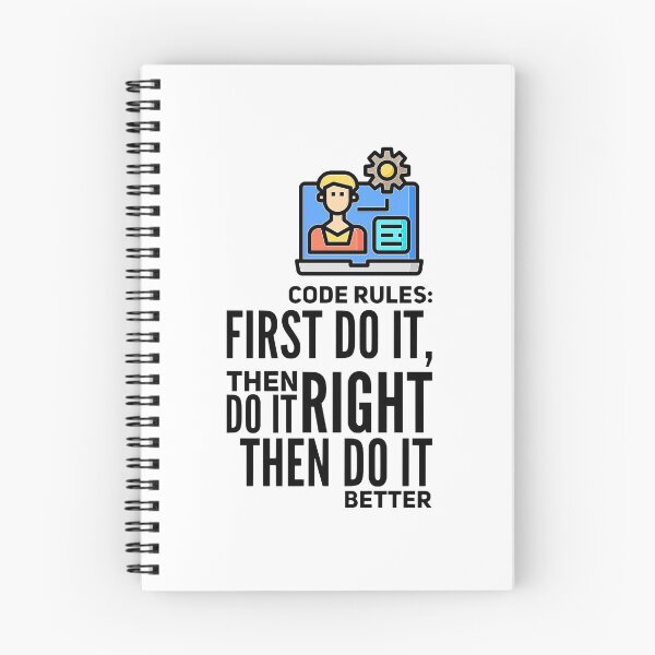 Item preview, Code Rules First Do It, Then Do It Right, Then Do It Better (color black) designed and sold by Stornu2Ruedas.
