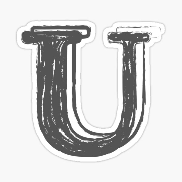 "Grey Letter U Sticker" Sticker for Sale by Redbubble