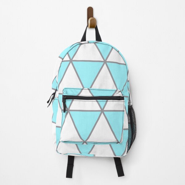 Item preview, White, pastel light blue,  and gray geometric triangle pattern designed and sold by BaronessDesign.