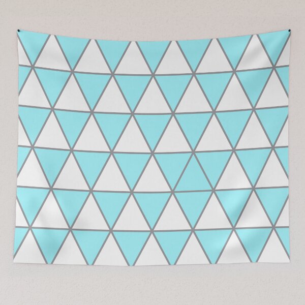 Item preview, Patrón de triángulo geométrico blanco, azul claro pastel y gris designed and sold by BaronessDesign.