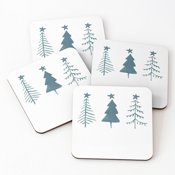Item preview, Three Rustic Trees with Stars for simple Christmas, Holidays, Winter designed and sold by Rabbitti.
