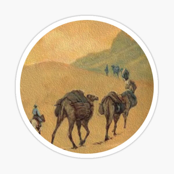 Aperçu de l'œuvre Autocollant vintage de la Route de la Soie créée et vendue par Coloor.