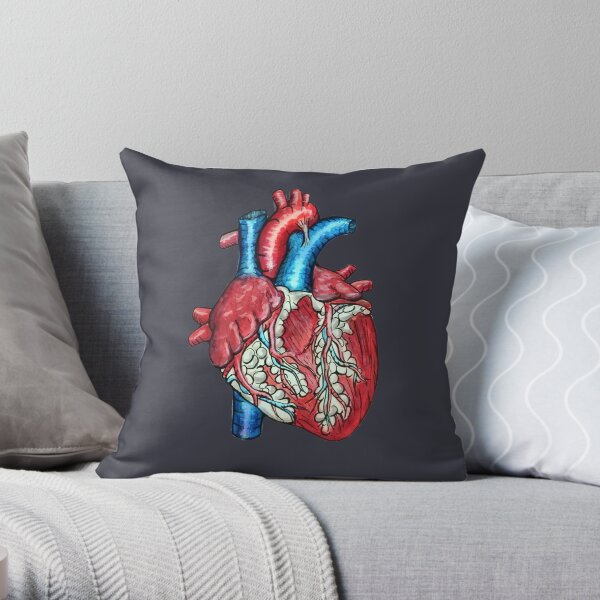 Anatomical human heart Throw Pillow