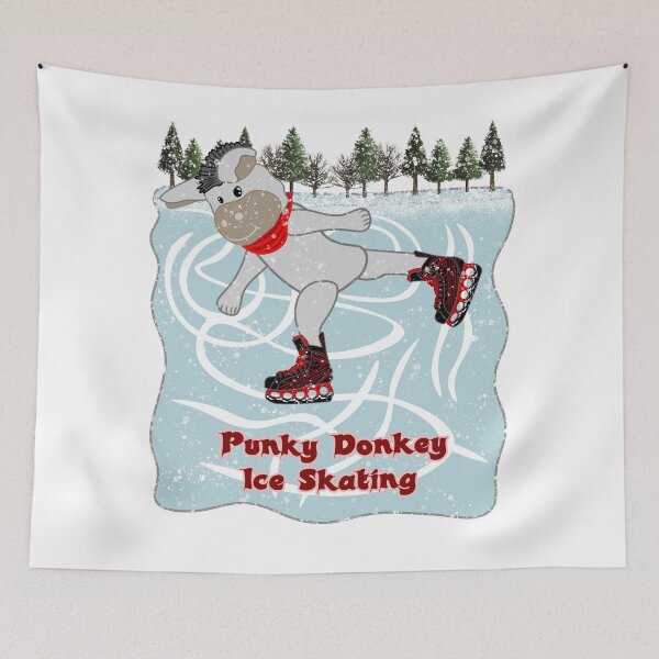Item preview, Punky Donkey Ice Skating designed and sold by CreaVisArt.