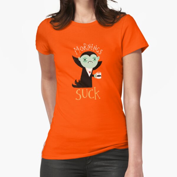 Mornings Suck Fitted T-Shirt