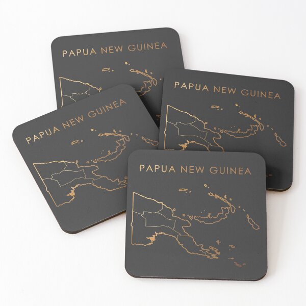 Item preview, Papua New Guinea Gold Outline Map with State Boundaries designed and sold by Alo.