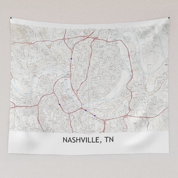 Item preview, Nashville, TN Topographical Map Clean designed and sold by PGHPhotoCo.