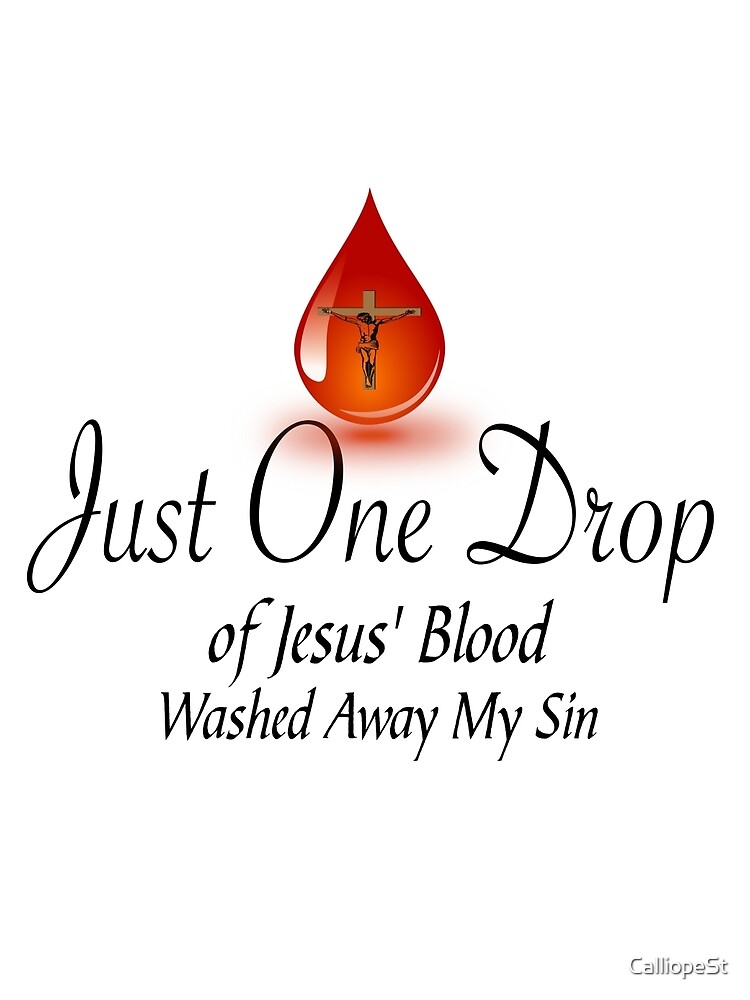 "EASTER JUST ONE DROP OF JESUS' BLOOD" Drawstring Bag for Sale by