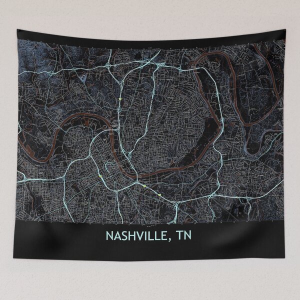 Item preview, Nashville, TN Topographical Map Dark designed and sold by PGHPhotoCo.