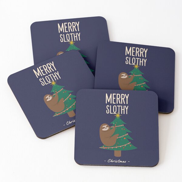 Artikelvorschau, Frohe Slothy Weihnachten, Weihnachtsbaumfaultier, Weihnachtsgeschenk entworfen und verkauft von sableandshadow.