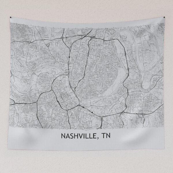 Item preview, Nashville, TN Topographical Map Grey designed and sold by PGHPhotoCo.