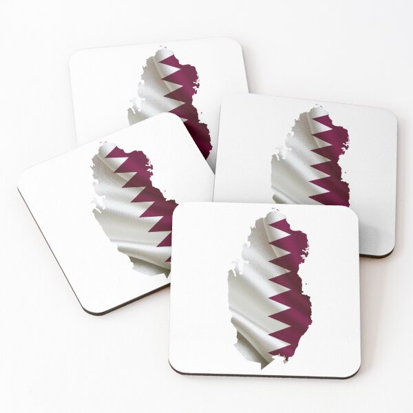 Item preview, Qatar Map on Flag Stylish Design designed and sold by ArabCorner.