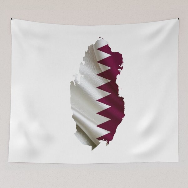 Item preview, Qatar Map on Flag Stylish Design designed and sold by ArabCorner.