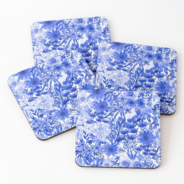 Item preview, Floral in blues designed and sold by Maleclaria.
