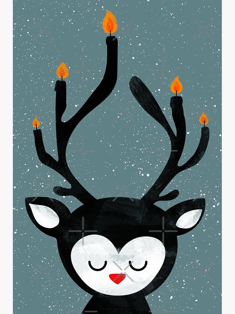 Thumbnail 3 of 3, Art Print, Reindeer Candles designed and sold by Doozal.