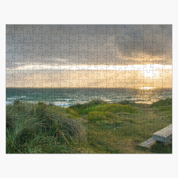 Sunset over Poldark Bench Jigsaw Puzzle