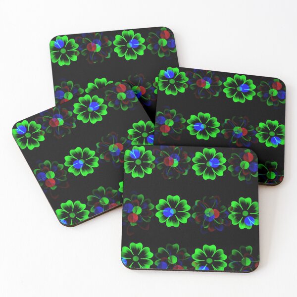 Item preview, Neon Glow Green Flower Pattern designed and sold by Mary Riley.